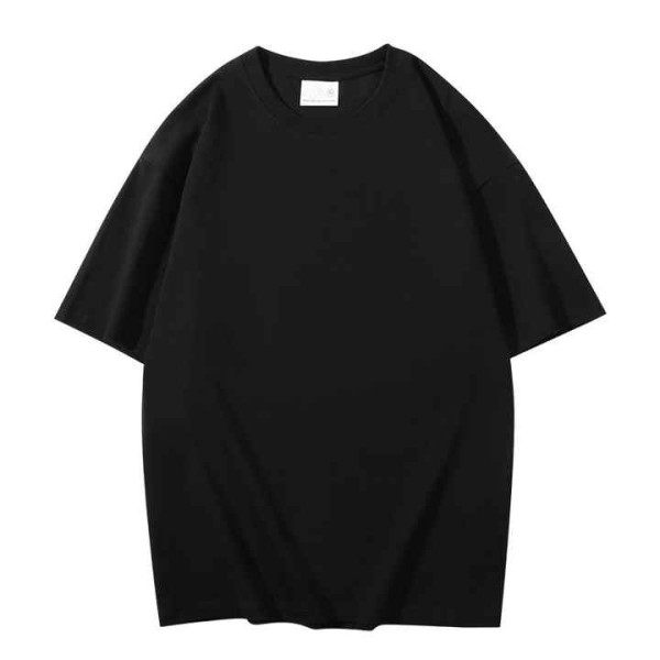 Men's T-shirt Print Embroidery Pure Black Pure White Large Size Loose Casual T-shirt