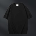 Men's T-shirt Print Embroidery Pure Black Pure White Large Size Loose Casual T-shirt