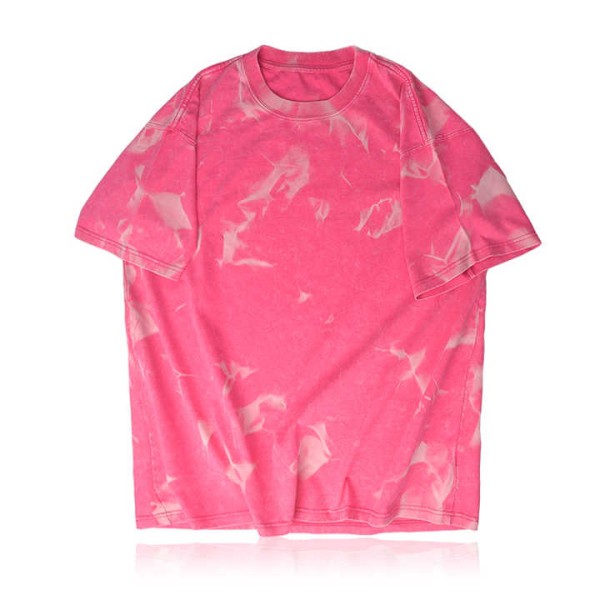 Men's Tie Dye Oversized Loose T-Shirt 100% Cotton 300 Gsm Heavyweight Short Sleeve Knitted Fabric