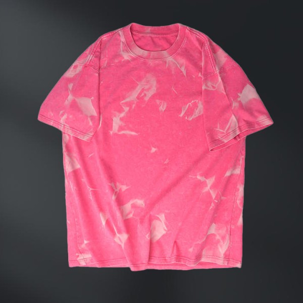 Men's Tie Dye Oversized Loose T-Shirt 100% Cotton 300 Gsm Heavyweight Short Sleeve Knitted Fabric