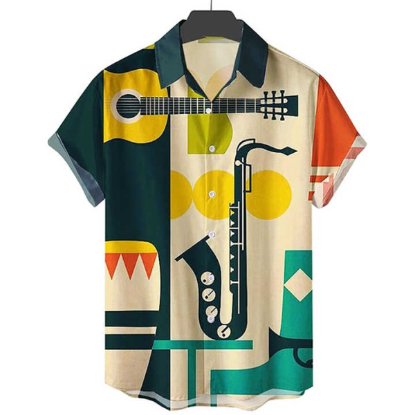 Free Sample Printed Shirt V-Neck Hawaiian Casual Personalized