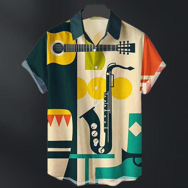 Free Sample Printed Shirt V-Neck Hawaiian Casual Personalized