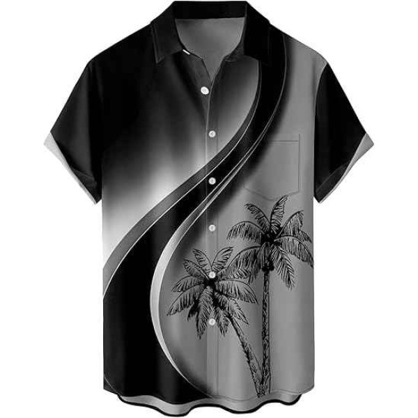 Floral Print Tropical Cruise Beach Button Down Aloha Shirt