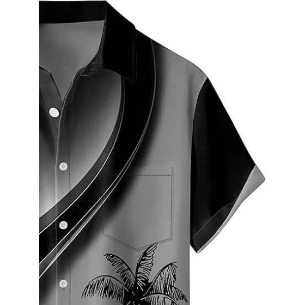 Floral Print Tropical Cruise Beach Button Down Aloha Shirt