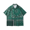 Casual Retro Cashew Flower Print Short Sleeve Hawaiian Shirt