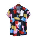 Men's Clothing Summer Men Hawaiian Print Short Sleeve Shirt