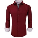Breathable Plain Summer Cotton Shirt Men's Cut Long Sleeve Snap Work Shirt