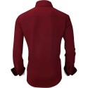 Breathable Plain Summer Cotton Shirt Men's Cut Long Sleeve Snap Work Shirt