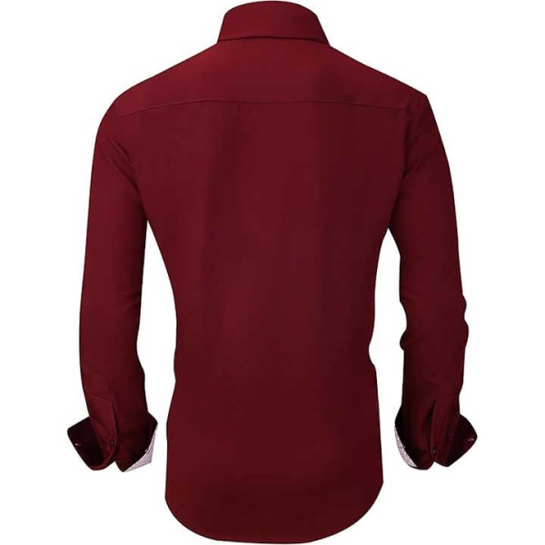 Breathable Plain Summer Cotton Shirt Men's Cut Long Sleeve Snap Work Shirt