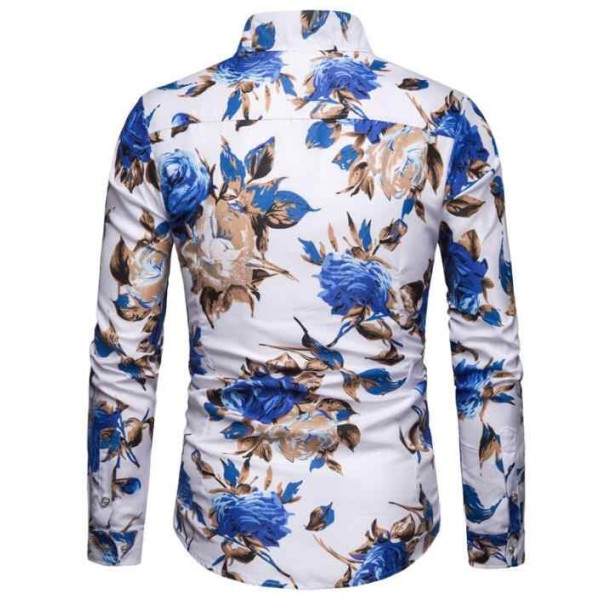 Spring and Autumn Men's Long Sleeved Printed Shirt New Fashion
