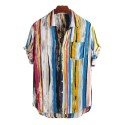 Fashion Men Shirts Quality Resort Shirt Vintage Linen Shirts