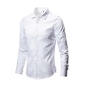 White Blue Black Shirt Long Sleeve Classic Men Formal Dress