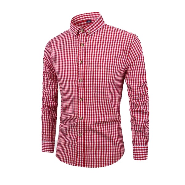 Men's Plaid Flannel Shirt-High Quality 100% Cotton Long Sleeve Casual Clothes