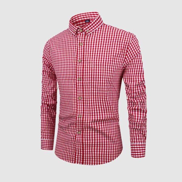 Men's Plaid Flannel Shirt-High Quality 100% Cotton Long Sleeve Casual Clothes