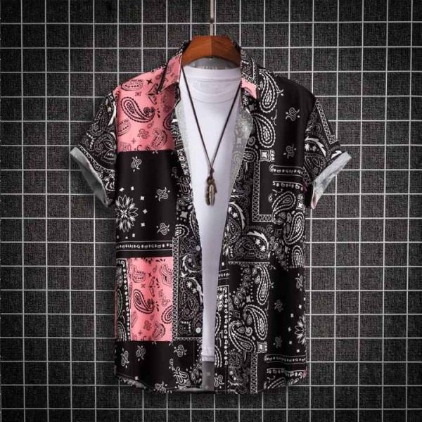 Men's Casual Hawaiian-Style Summer Shirt Hot Sell Printed Beach Wear