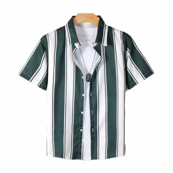 Hawaiian Beach Print Casual Loose Men's Shirt
