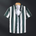 Hawaiian Beach Print Casual Loose Men's Shirt