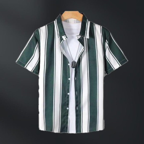 Hawaiian Beach Print Casual Loose Men's Shirt