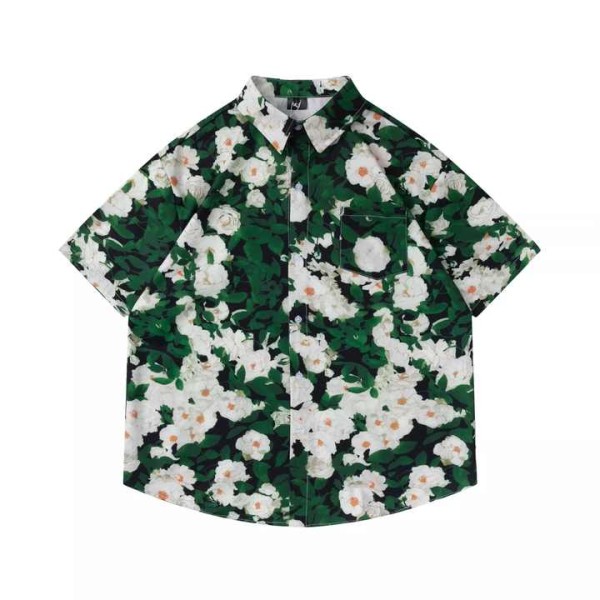 Men's Casual Fashion Multi-Color Hawaiian Print Short-Sleeved