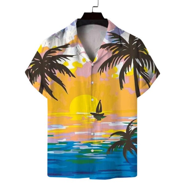 High Quality Short Sleeve Price for Hawaiian men's shirts Thailand Summer Clothes
