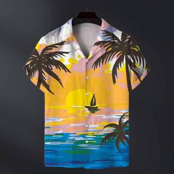 High Quality Short Sleeve Price for Hawaiian men's shirts Thailand Summer Clothes