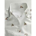 Men's 100% Cotton Flannel Dress Shirt Long Sleeved Embroidered