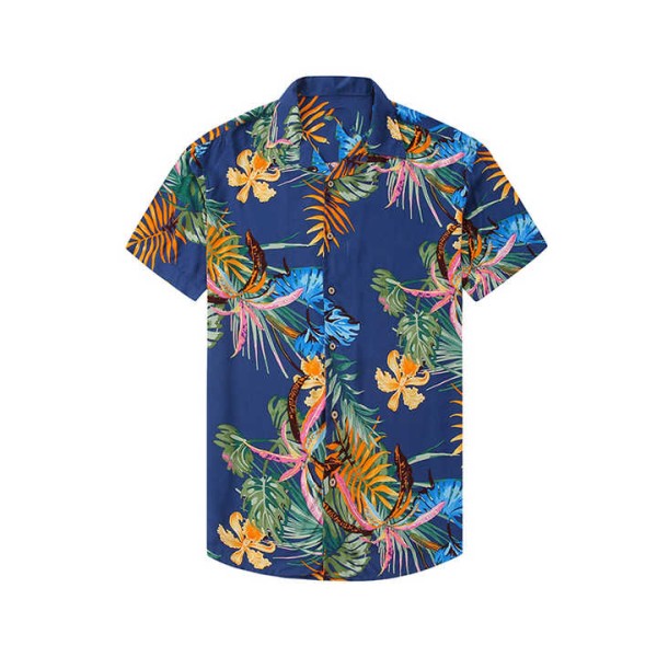 Fashion Breathable Pure Cotton Men's Shirt Short Sleeve