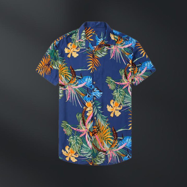 Fashion Breathable Pure Cotton Men's Shirt Short Sleeve