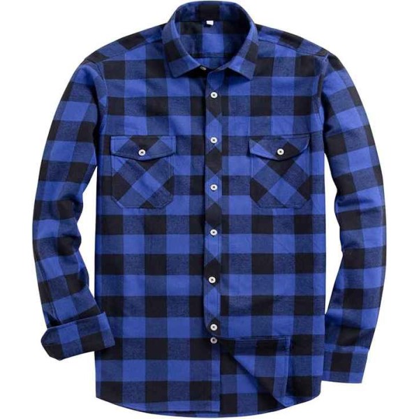 Men's Button Down Regular Fit Long Sleeve Plaid Flannel Casual Shirts