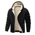 Men Winter Jackets Fleece Sherpa Zip up Cotton Coats