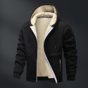 Men Winter Jackets Fleece Sherpa Zip up Cotton Coats