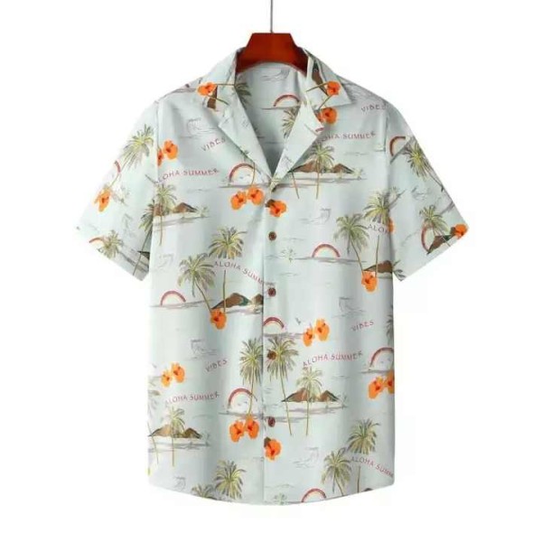 Men's Hawaiian Beach Floral Printed Shirt
