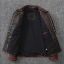 Distressed Vintage Men's Leather Jacket Top Cowhide Genuine Leather Coat