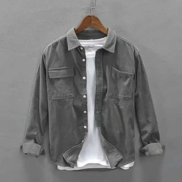 Men's Shirts Solid Yarn Dyed Shirts Customized Printing 100% Cotton Breathable Lightweight