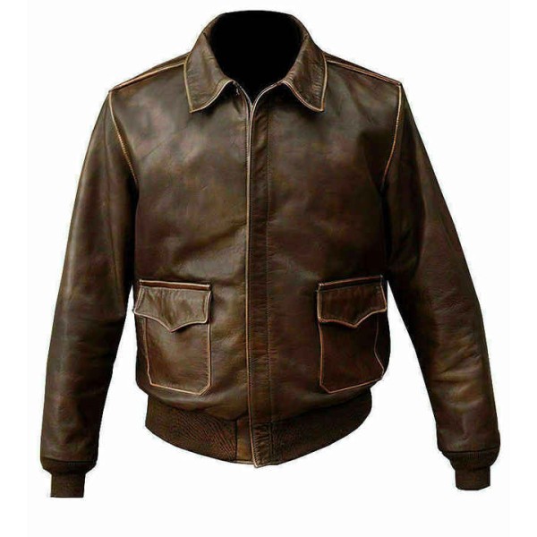 Brown Genuine Leather Men Fashion All Sizes with and Label High Quality Jacket