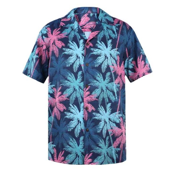 Summer 100% Cotton Digital Printing Men's Short Sleeve Shirts