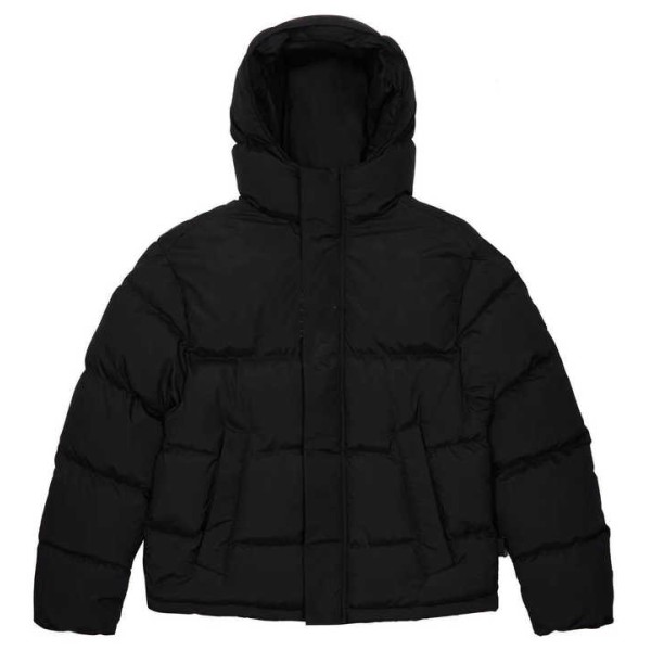 Men's Puffer Jacket with Embroidered Hood Stand Collar Hip Hop Style