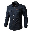 Casual Plain Plus Size Men's Shirt Long Sleeve White Shirts for Men High Quality