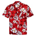 Vacation 4 Way Stretch Fabric Short Sleeve Men's Button Down Collar