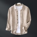 Mens Long Sleeve High Quality Linen Shirt