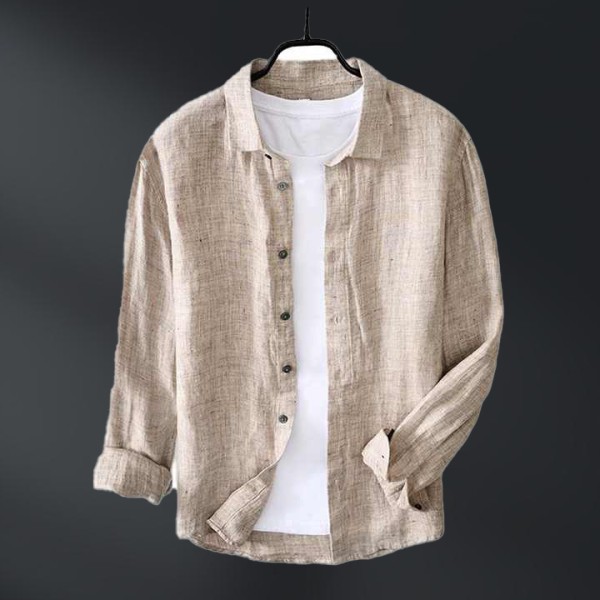 Mens Long Sleeve High Quality Linen Shirt
