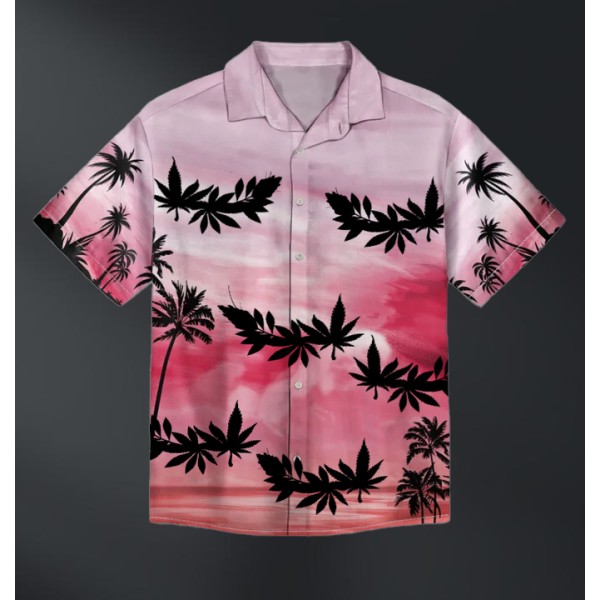 Shirt Personalized Green Leaves Short Sleeve Shirts