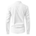 Men's Slim Fit Long Sleeve Shirt with Stand Collar Fashion Button