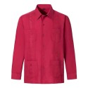 Pull up Men's Long Sleeved Shirt Four Pocket Shirt for Men