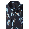 Direct High-End Men's Floral Cotton Long Sleeve Casual Shirt