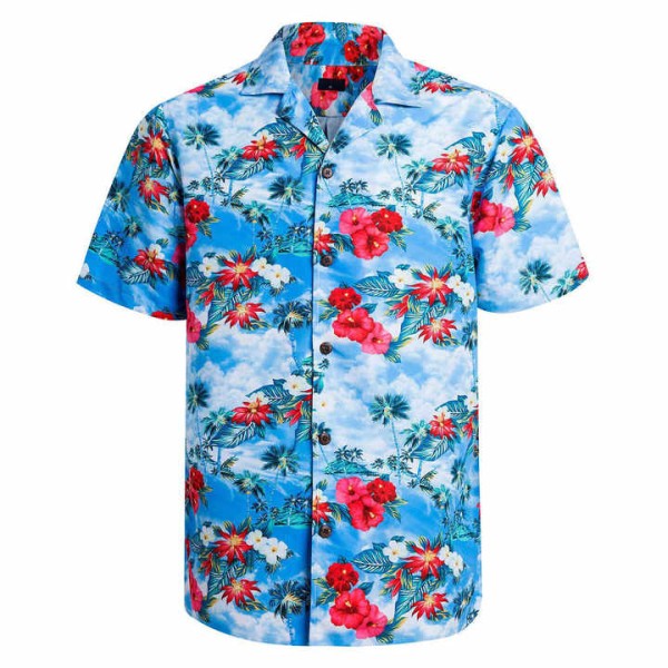 Sublimation Men's Casual Hawaii Beach Shirt Summer Short Sleeve