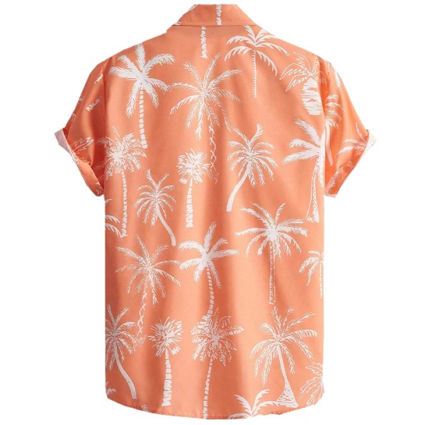 Printed Beach Vacation Aloha Casual Short-Sleeved Hawaiian Shirt