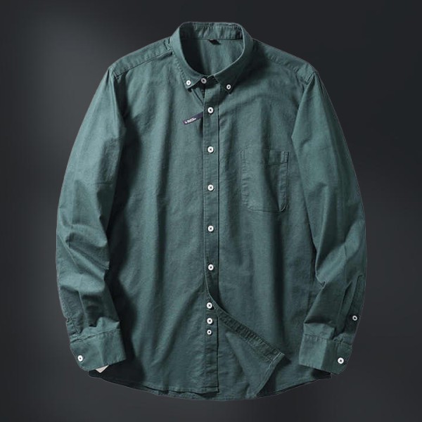 Men's Casual Oxford Business Style Dress Shirt 100% Cotton Long Sleeve