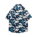 Hawaiian Beach Trendy Casual Shirt Summer Men's Loose Fashion Shirt Couple Outfit
