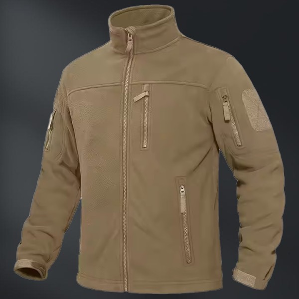 Men's Outdoor Zip-up Polar Fleece Jacket with Stand Collar Winter Clothing